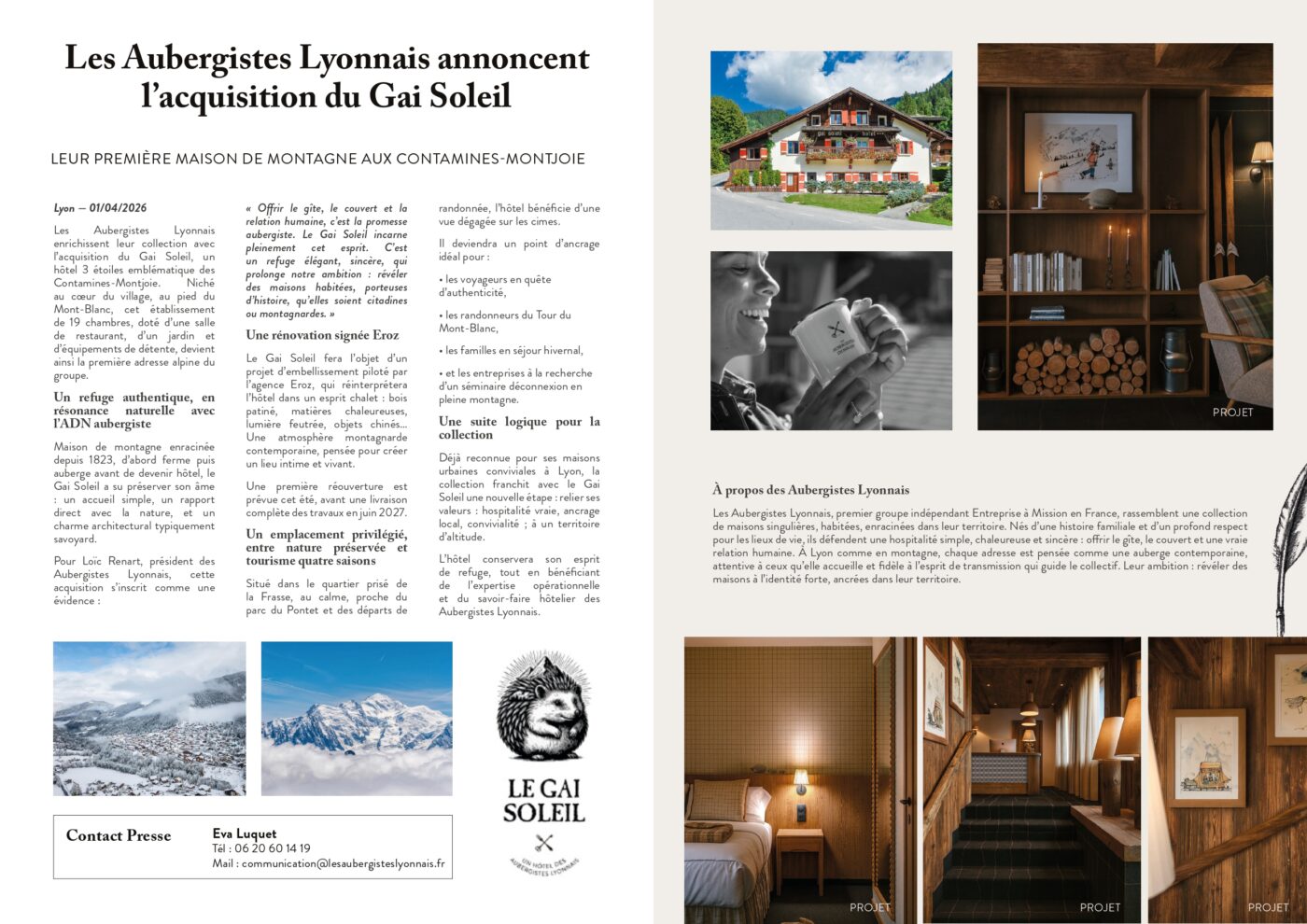 communique de presse gai Solei Les Aubergistes lyonnais